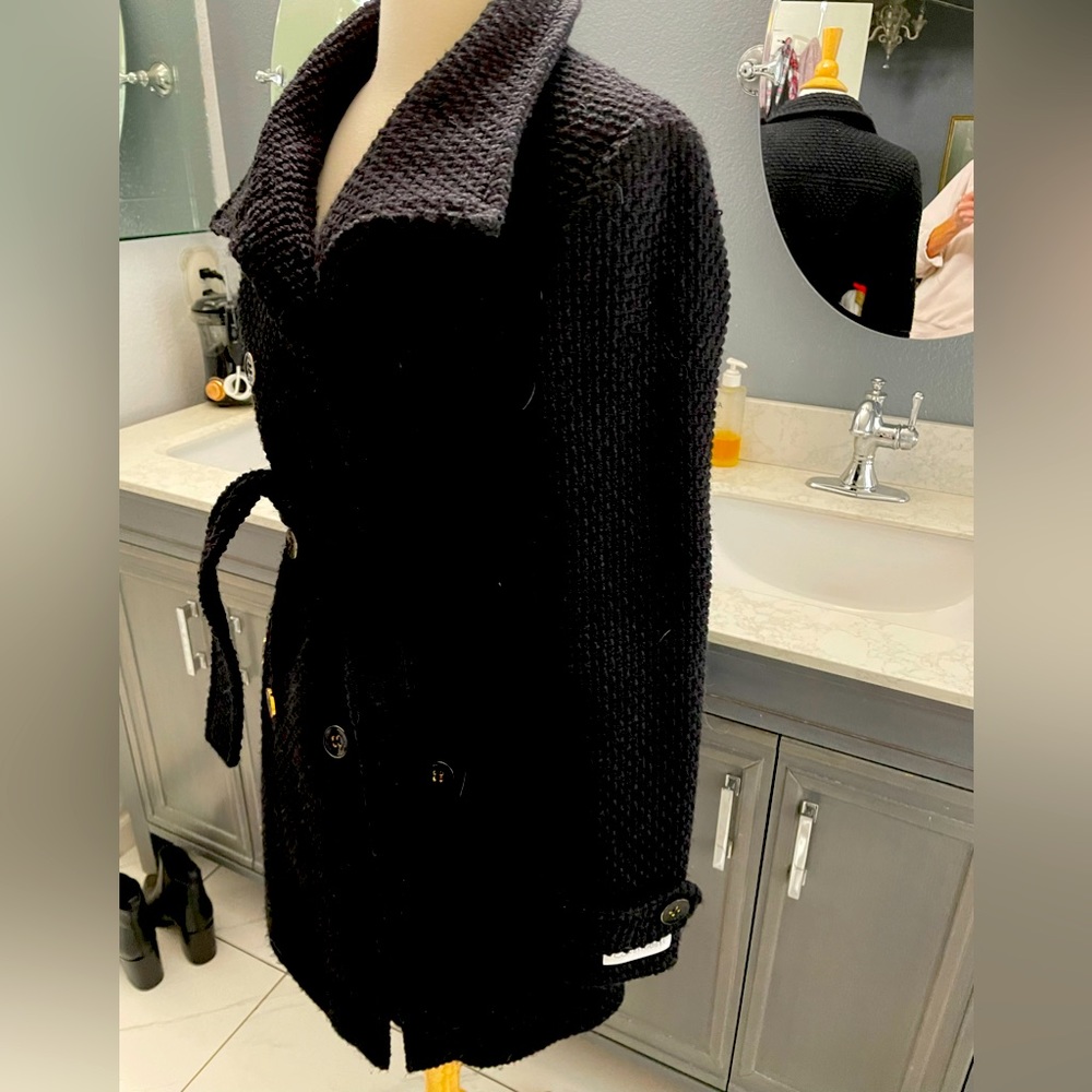 Calvin Klein black Boucle Coat
